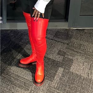 Thigh High Red Boots